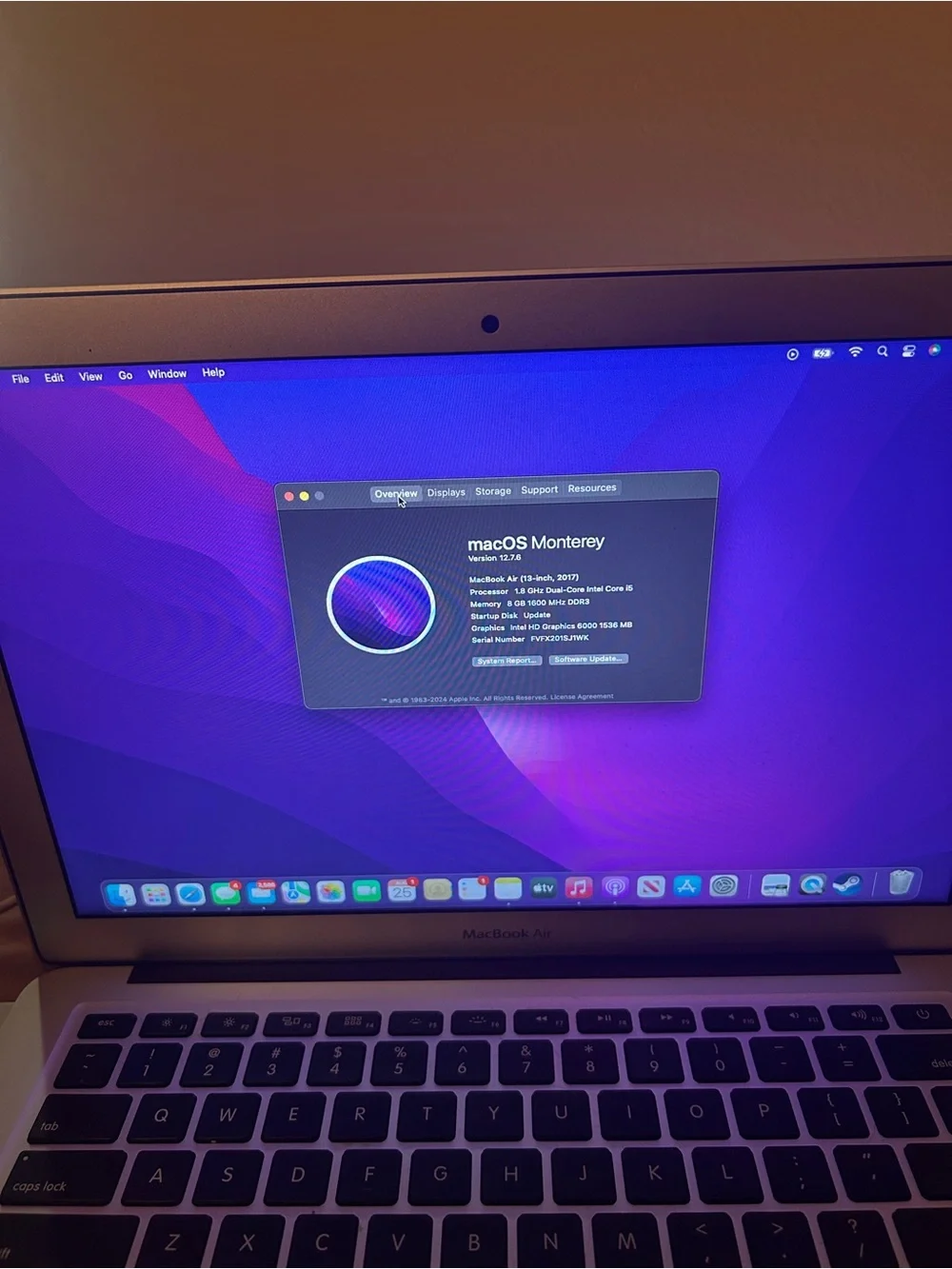 Apple MacBook Air Laptop - Silver Aluminum with Black Keyboard